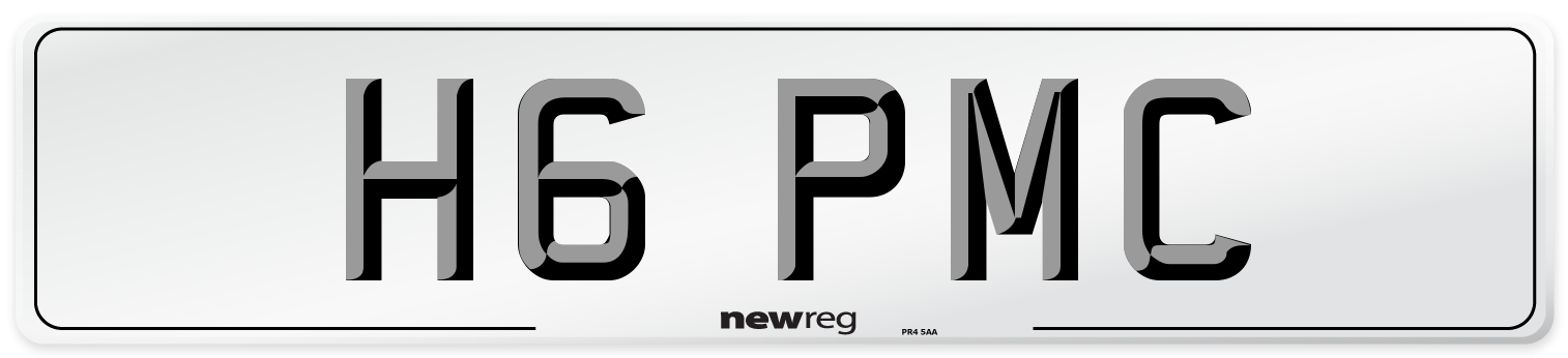 H6 PMC Number Plate from New Reg